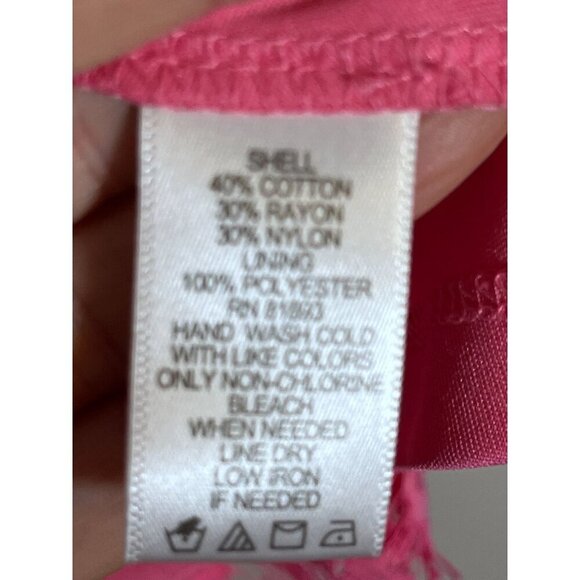 Isaac Mizrahi Top Women L Pink Floral Lace Feminine Ballerina Coquette Fringe - Picture 10 of 11